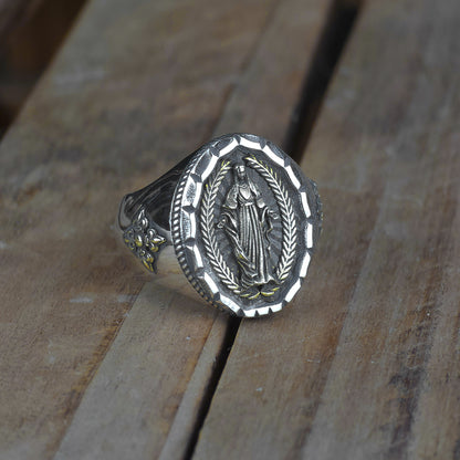 Virgin Mary Biker Ring (Brass)