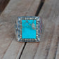 Gemstone Mexican Biker Ring (Turquoise)