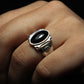 Onyx Flower Ring