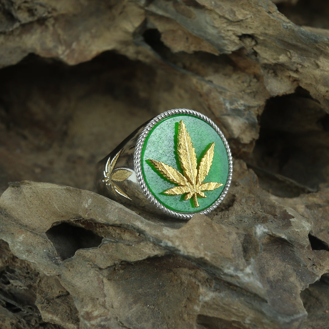Marijuana Leaf Ring